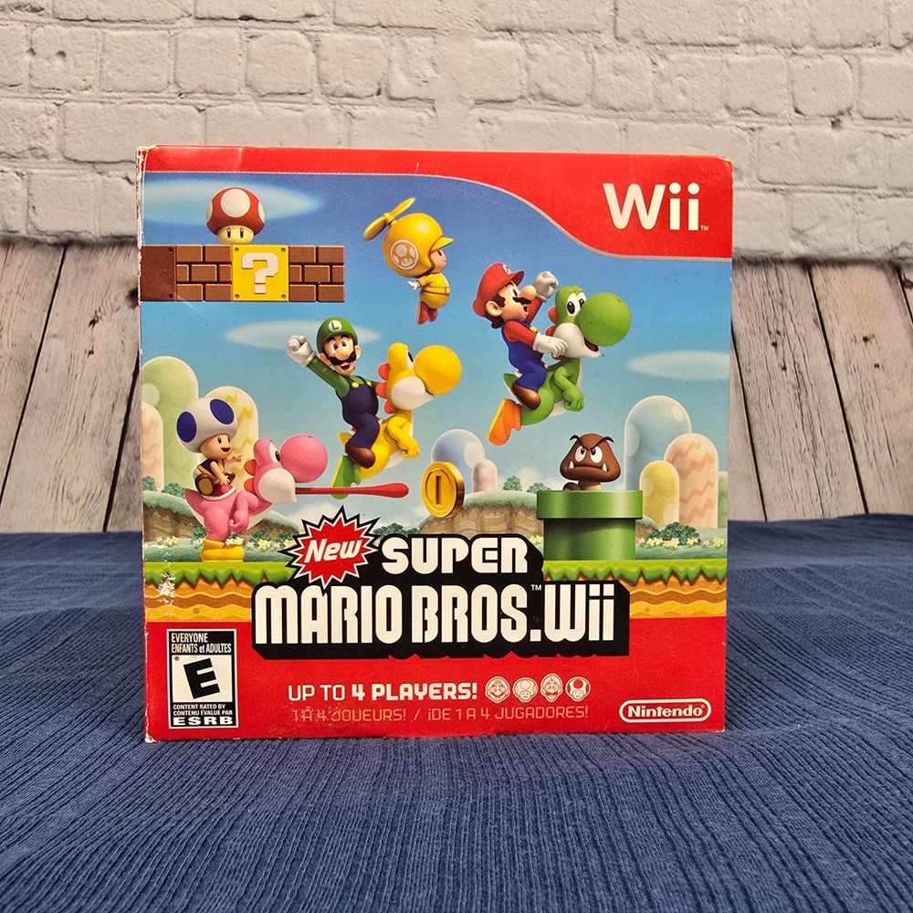 New Super Mario Bros. Wii Nintendo Wii Game with Cardboard Sleeve RVL-SMNE-USA